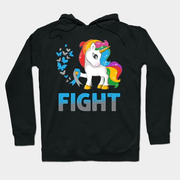 Fight Diabetes Awareness Unicorn Hoodie by Simpsonfft